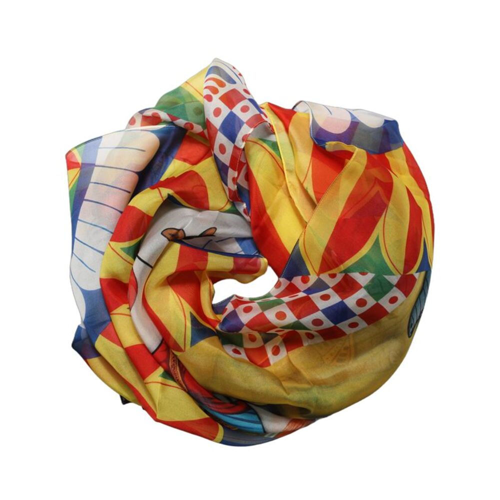 Dolce & Gabbana Multicolor Silk Carretto Foulard Women's Scarf